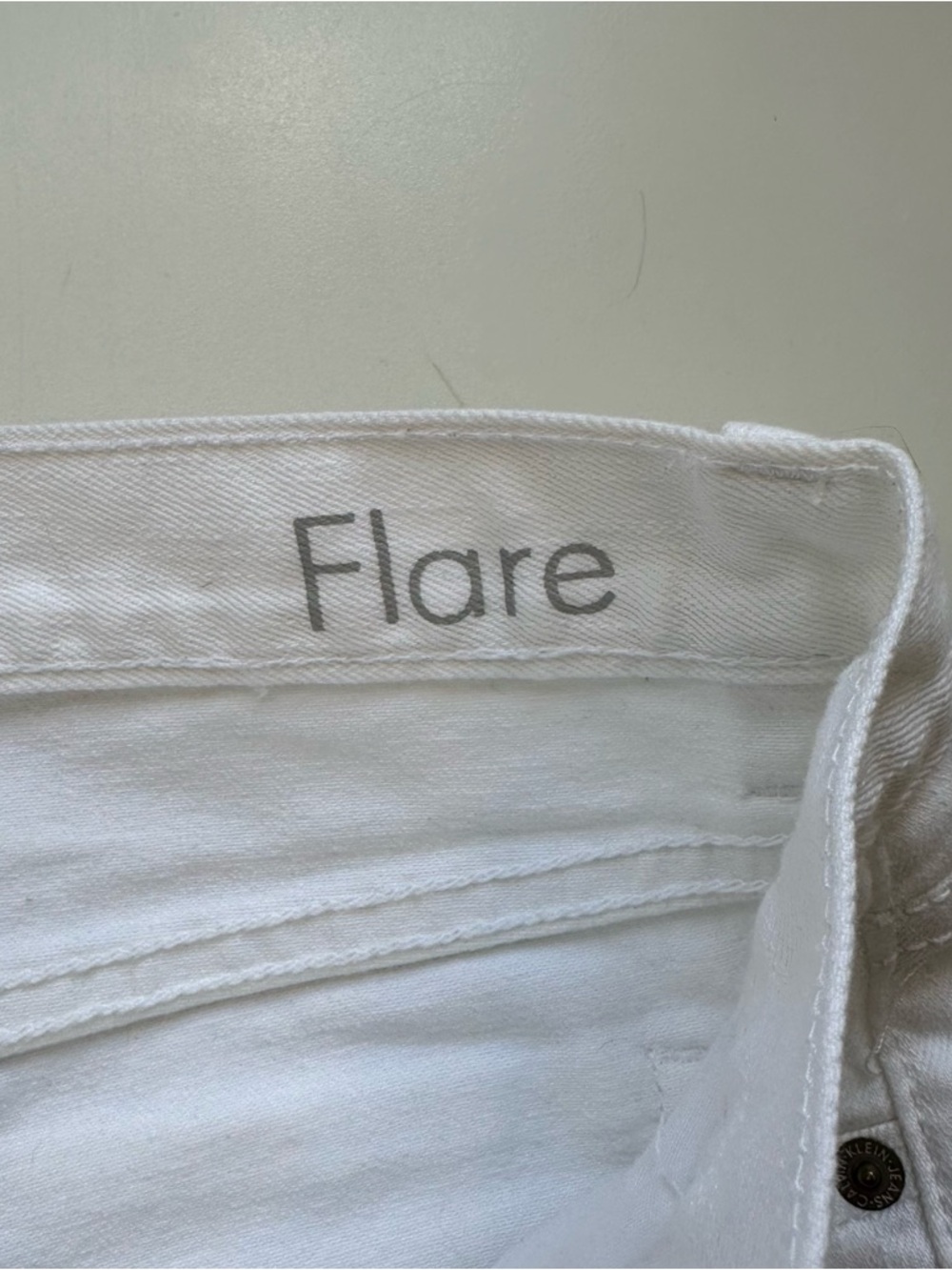 Calvin Klein White Flare Jeans - Picture 7 of 10